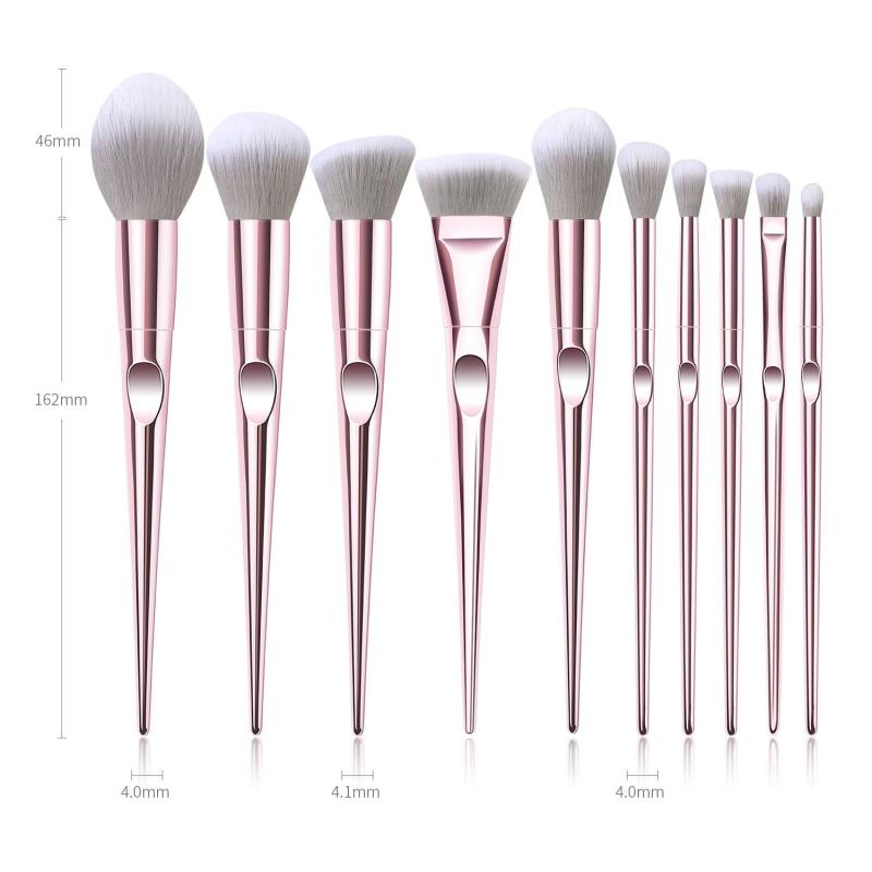 10 Pcs Makeup Brush Set with Bag Professional Cosmetic Brush Tools