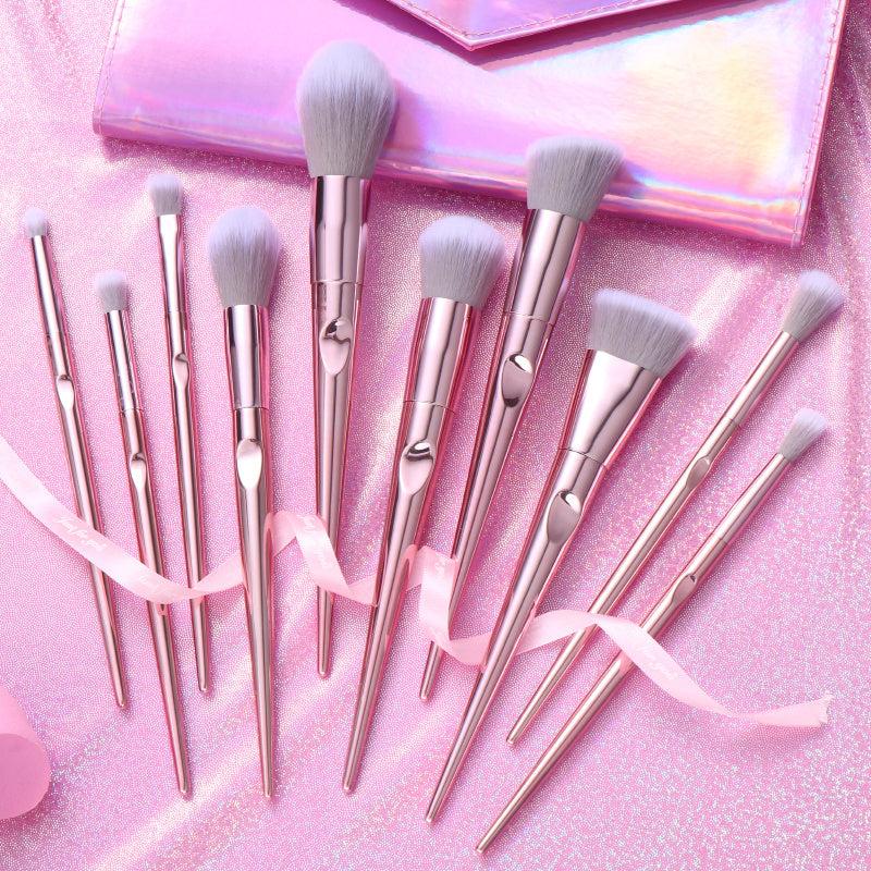 10 Pcs Makeup Brush Set with Bag Professional Cosmetic Brush Tools