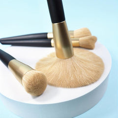 10pcs Synthetic Bristles Wooden Handle Makeup Brush Set