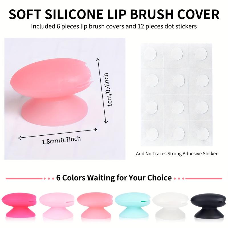 Soft Silicone Lip Brush Cover for Lipstick Lip Gloss Lip Balm - 6/12pcs