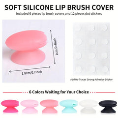 Soft Silicone Lip Brush Cover for Lipstick Lip Gloss Lip Balm - 6/12pcs
