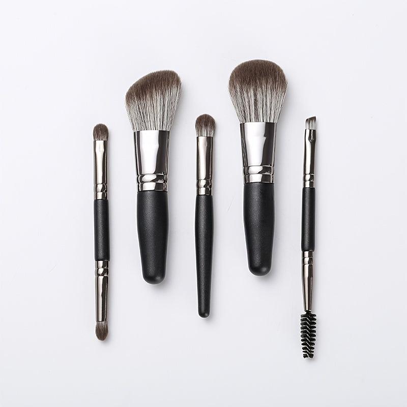 5 pcs Portable Mini Makeup Brush Set for Eyes, Face, and Lips