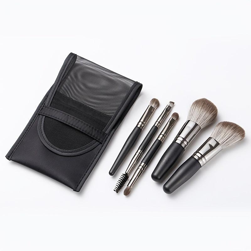 5 pcs Portable Mini Makeup Brush Set for Eyes, Face, and Lips