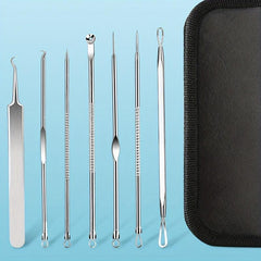 6 Pcs Blackhead Remover Tool Kit for Acne Removal with Leather Bag