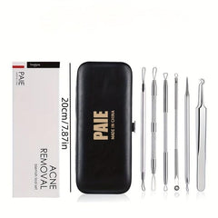 6 Pcs Blackhead Remover Tool Kit for Acne Removal with Leather Bag