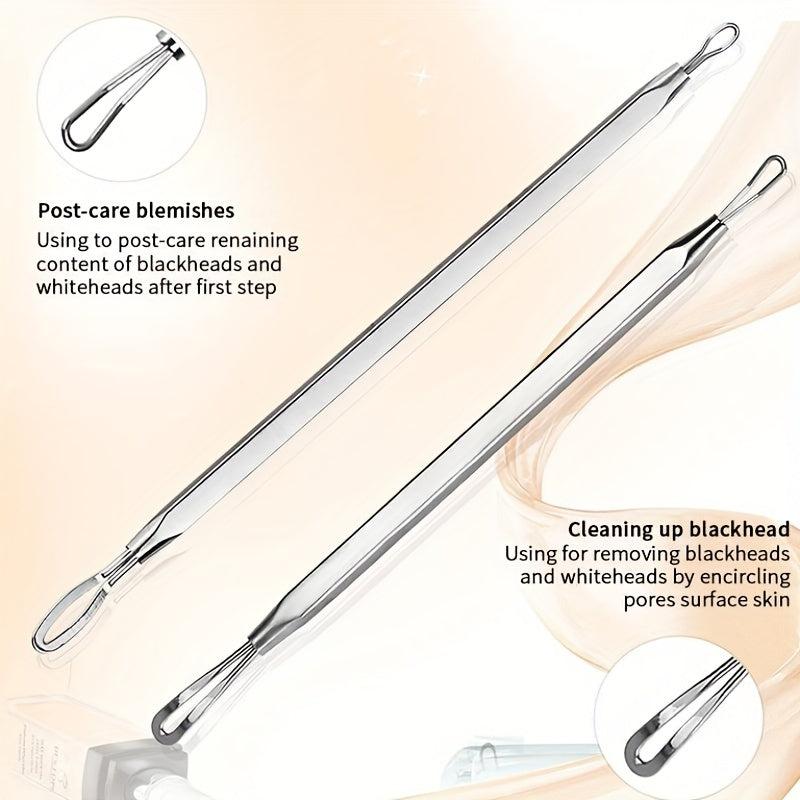6 Pcs Blackhead Remover Tool Kit for Acne Removal with Leather Bag