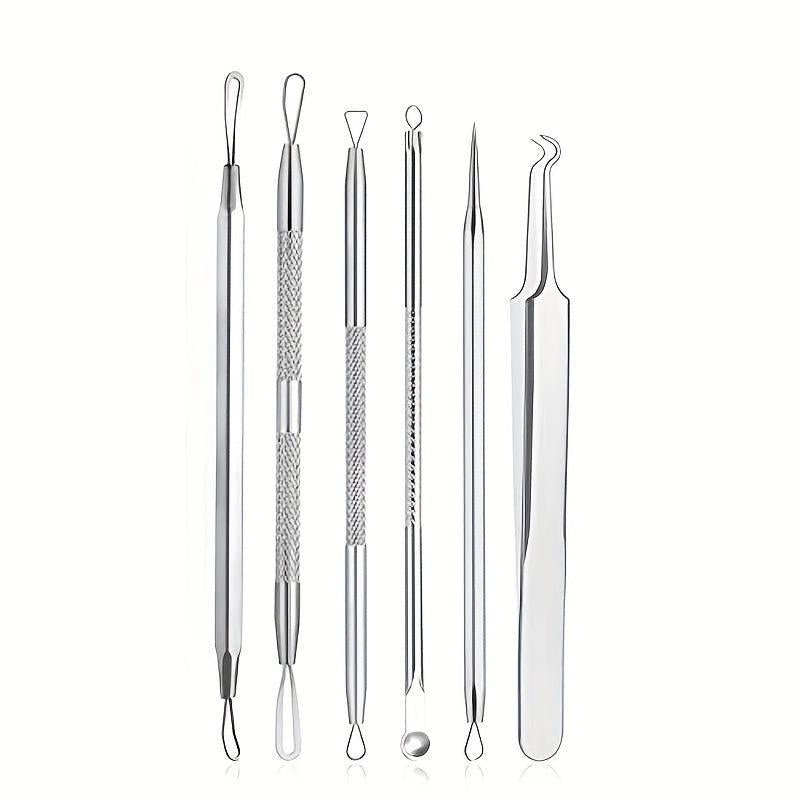 6 Pcs Blackhead Remover Tool Kit for Acne Removal with Leather Bag