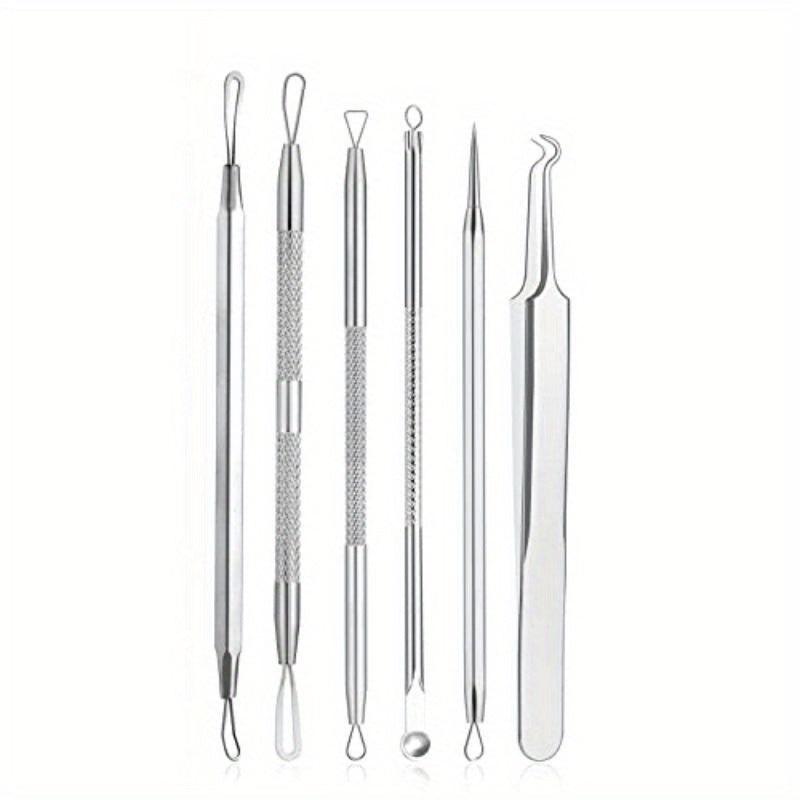6 Pcs Blackhead Remover Tool Kit for Acne Removal with Leather Bag