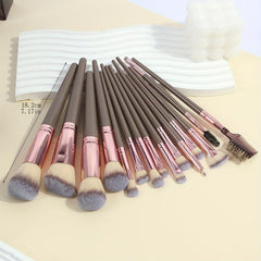 15 pcs Makeup Brush Set for Flawless Foundation Powder, Concealer, Eye Shadows