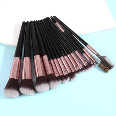 15 pcs Makeup Brush Set for Flawless Foundation Powder, Concealer, Eye Shadows