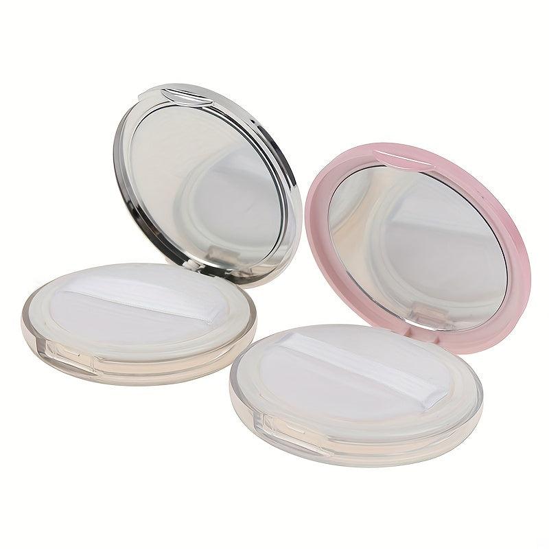 Round Makeup Sponge Mini Containers Powder Puff Storage Box With Mirror