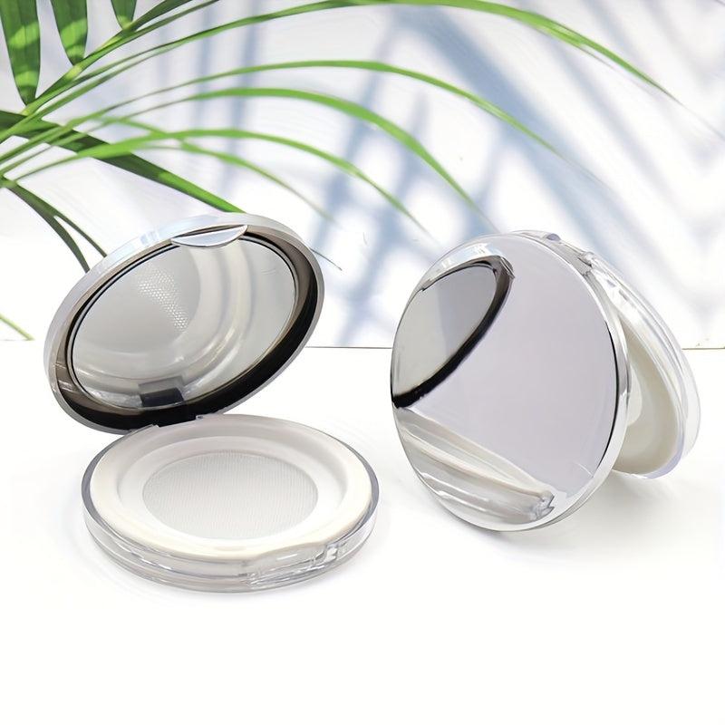 Round Makeup Sponge Mini Containers Powder Puff Storage Box With Mirror