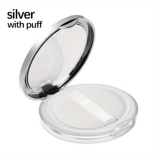 Round Makeup Sponge Mini Containers Powder Puff Storage Box With Mirror