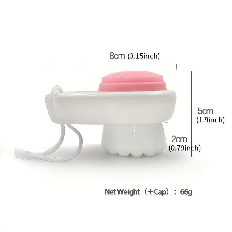 2 in 1 Facial Cleansing Brush with Silicone Face Cleaner Brush and Lid