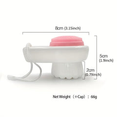 2 in 1 Facial Cleansing Brush with Silicone Face Cleaner Brush and Lid