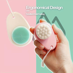 2 in 1 Facial Cleansing Brush with Silicone Face Cleaner Brush and Lid