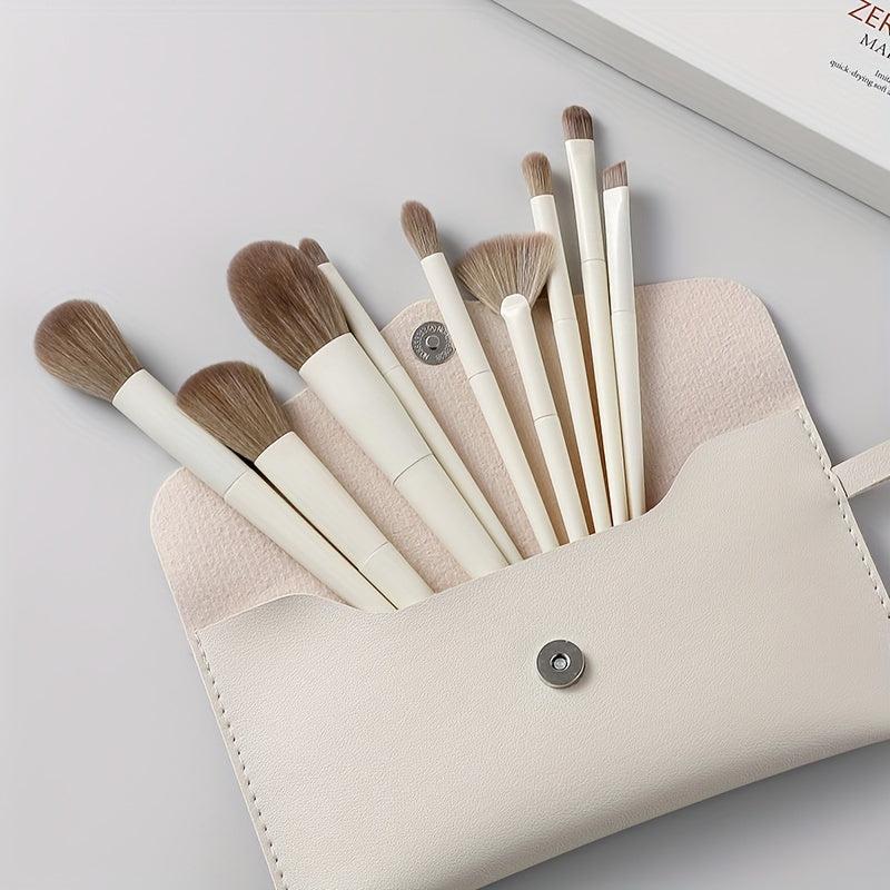 10 Soft Loose Powder Makeup Brush Set With Bag Beauty Tool