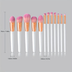 12Pcs Beauty Brush Set with Safe Tube, Makeup Tools for Women