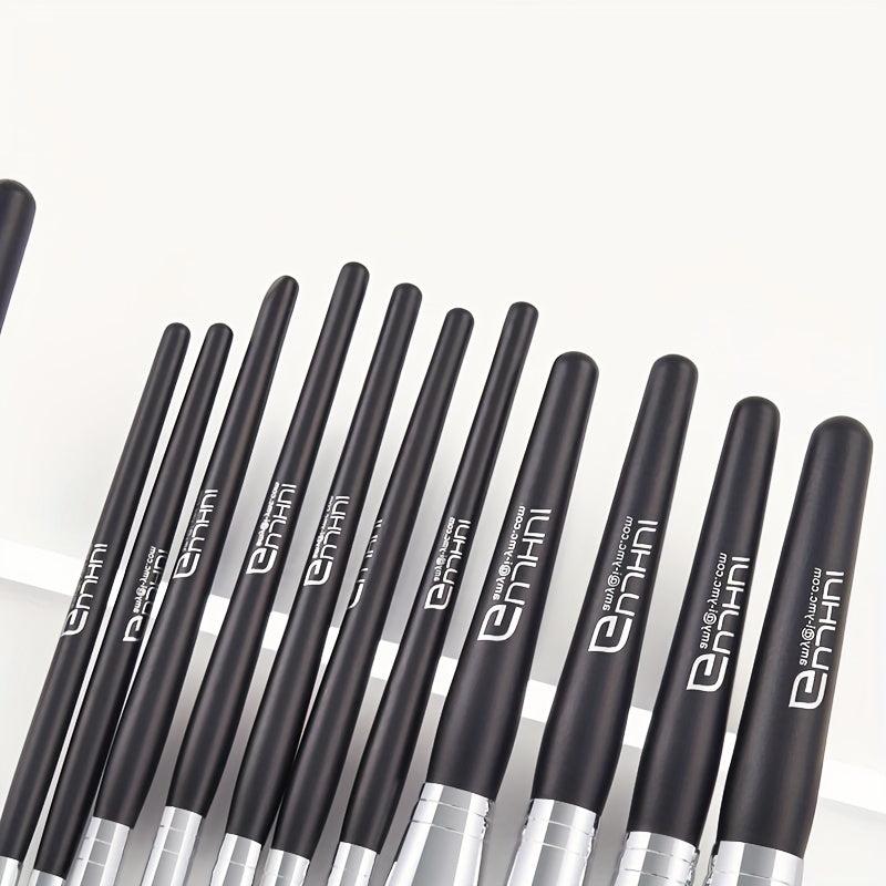 12Pcs Wooden Handle Makeup Brush Set Fan Shaped Brush Professional Beauty Tools