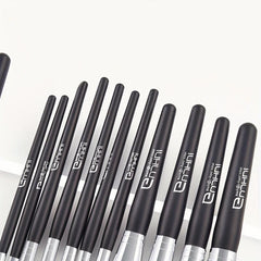 12Pcs Wooden Handle Makeup Brush Set Fan Shaped Brush Professional Beauty Tools