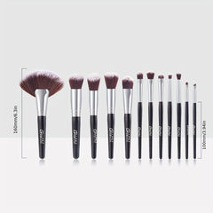 12Pcs Wooden Handle Makeup Brush Set Fan Shaped Brush Professional Beauty Tools