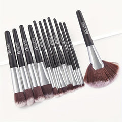 12Pcs Wooden Handle Makeup Brush Set Fan Shaped Brush Professional Beauty Tools