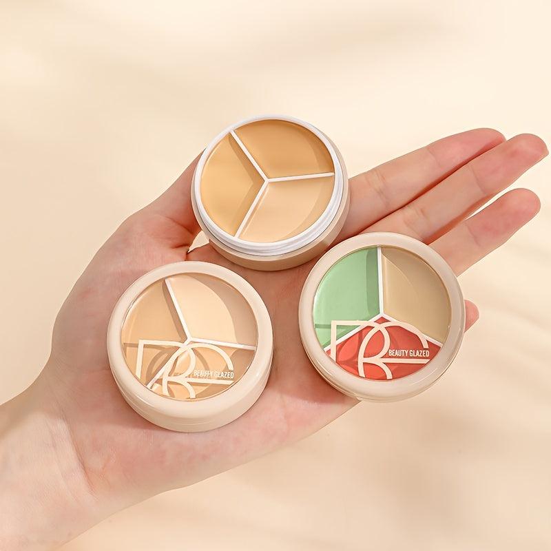3-in-1 Concealer Palette for Covering Spots Blemishes Dark Circles