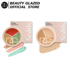 3-in-1 Concealer Palette for Covering Spots Blemishes Dark Circles