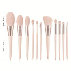 11pcs Synthetic Bristles Makeup Brush Set with Wooden Handle