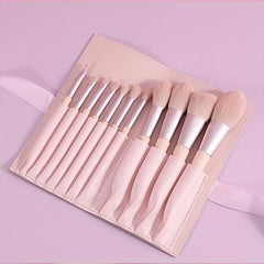 11pcs Synthetic Bristles Makeup Brush Set with Wooden Handle