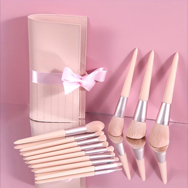 11pcs Synthetic Bristles Makeup Brush Set with Wooden Handle
