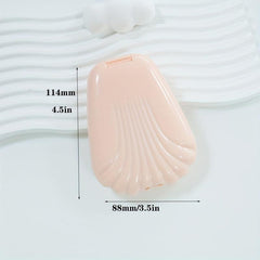 Travel Size Makeup Brush Set with Mirror - Green/Pink
