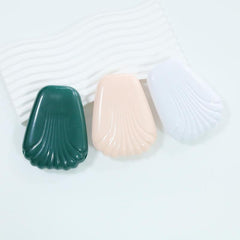 Travel Size Makeup Brush Set with Mirror - Green/Pink