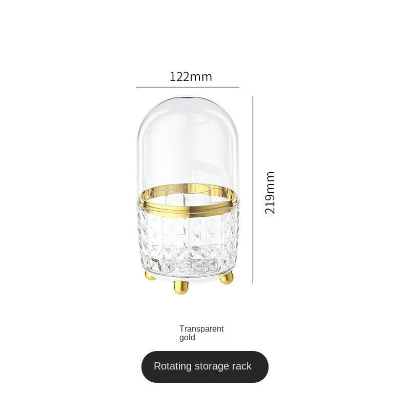 Dustproof Makeup Brush Holder with Smooth Rotation and Lid