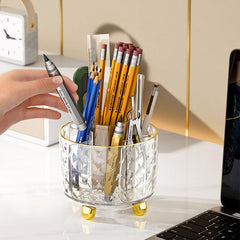 Dustproof Makeup Brush Holder with Smooth Rotation and Lid