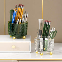 Dustproof Makeup Brush Holder with Smooth Rotation and Lid