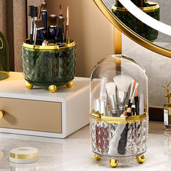Dustproof Makeup Brush Holder with Smooth Rotation and Lid