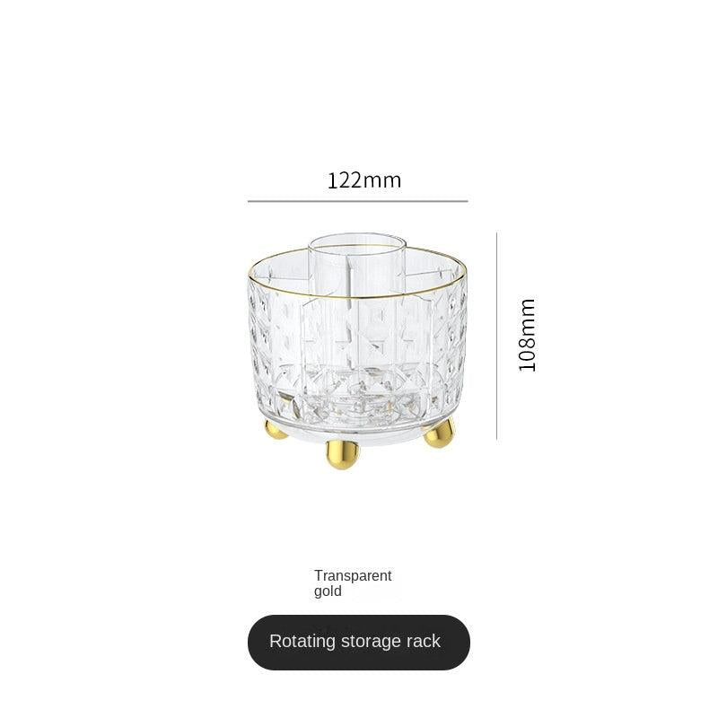 Dustproof Makeup Brush Holder with Smooth Rotation and Lid