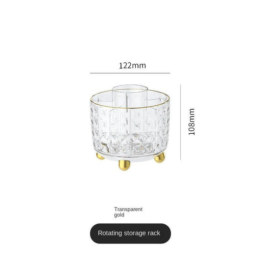 Dustproof Makeup Brush Holder with Smooth Rotation and Lid