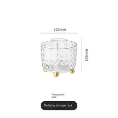 Dustproof Makeup Brush Holder with Smooth Rotation and Lid
