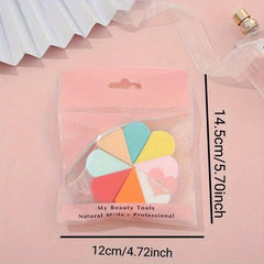 8pcs Mini Colored Powder Puff Fan Shaped Makeup Sponge Wet Dry Dual use