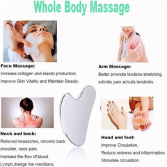 Stainless Steel Gua Sha & Face Roller - Facial Massager