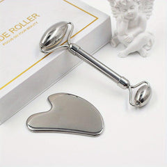 Stainless Steel Gua Sha & Face Roller - Facial Massager