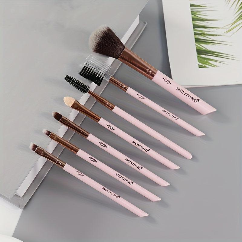 7pcs Soft Makeup Brush Set For Eyeshadow & Foundation with Case