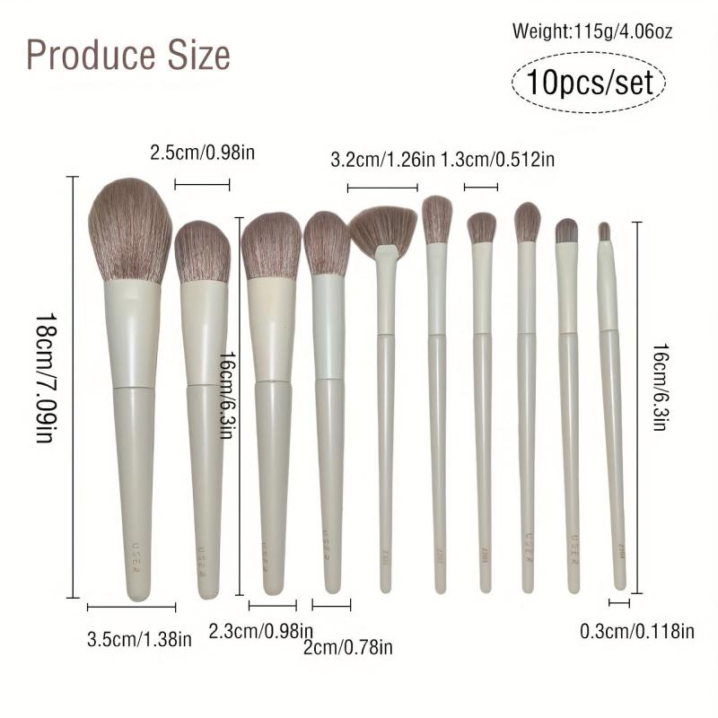 10pcs Makeup Brush Set Loose Powder Blush Eye Shadow