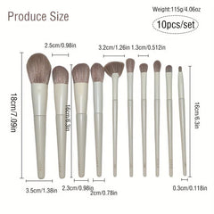 10pcs Makeup Brush Set Loose Powder Blush Eye Shadow