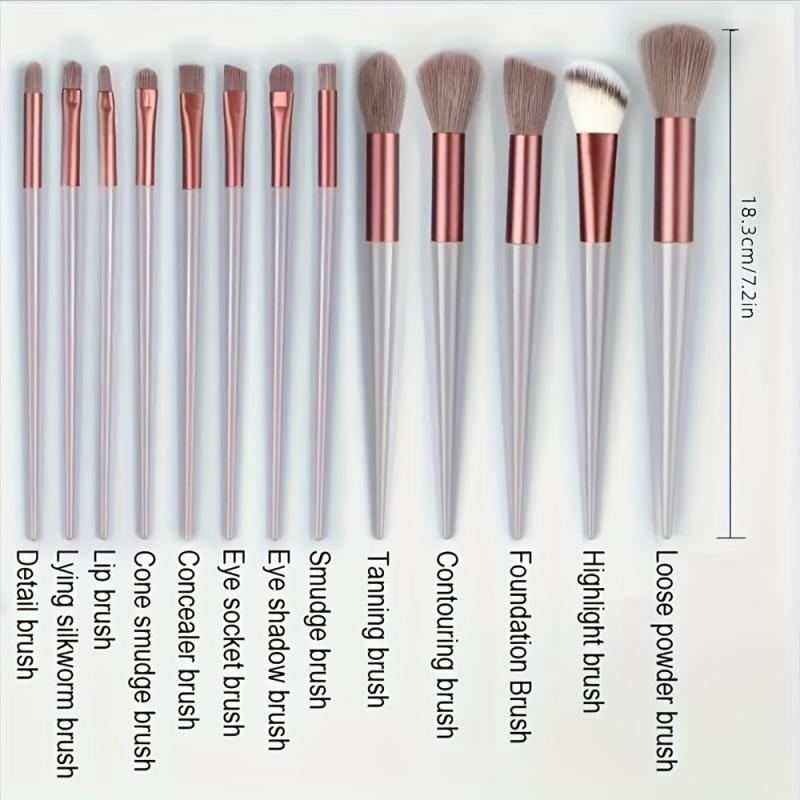 13Pcs Makeup Brush Set With Sponge, Blush, Eye Shadow, Foundation Brush