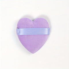 Heart Shape Velvet Powder Brush With Strap Soft Plush Face Makeup Puff