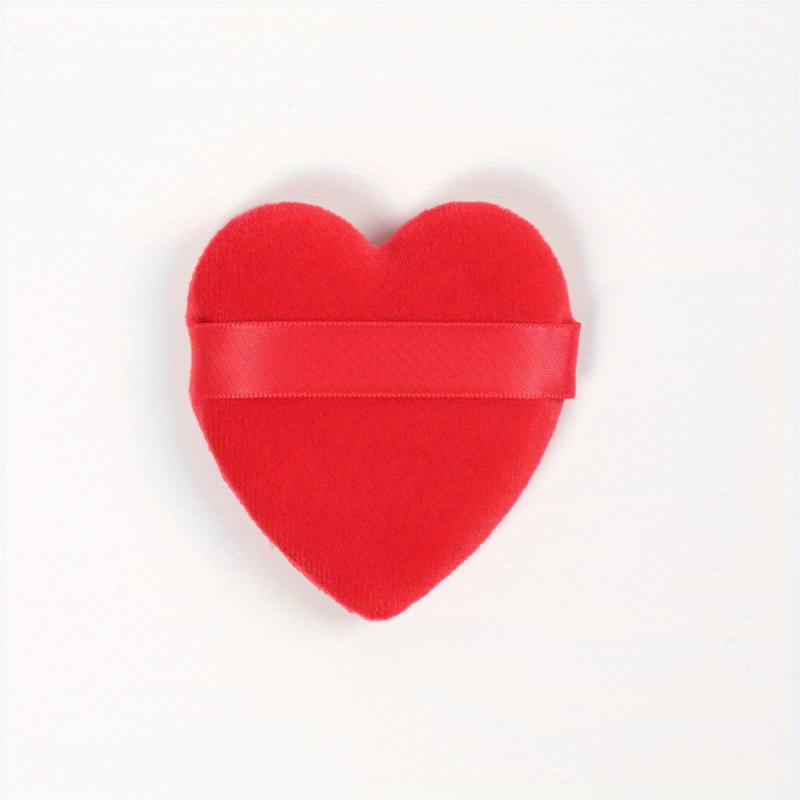 Heart Shape Velvet Powder Brush With Strap Soft Plush Face Makeup Puff