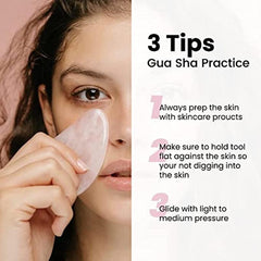 Rose Quartz Gua Sha Facial Tool Crystal Self Care Women Skincare